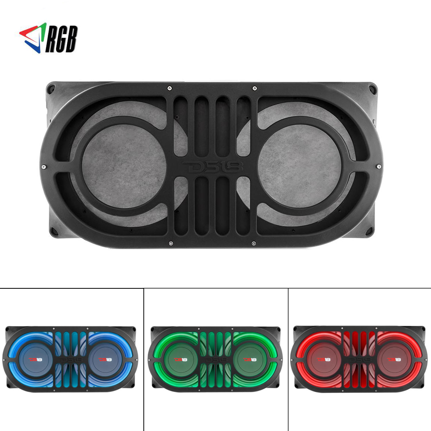 10" Shallow Subwoofer RGB Enclosure Box Jeep Wrangler JK JKU JL DS18
